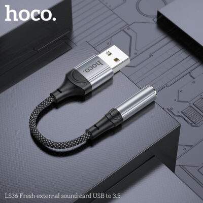 CÁP CHUYỂN ĐỔI ÂM THANH USB.A TO JACK 3.5 HOCO LS36